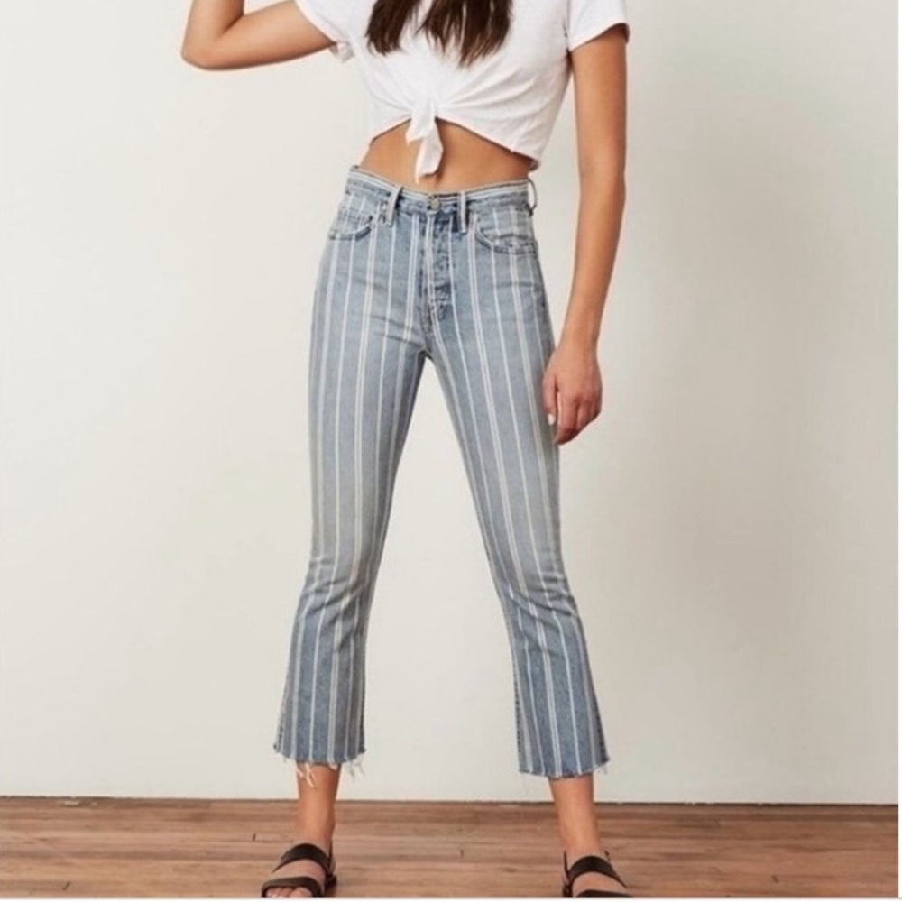 Boyish Crop Flare Jeans The Stanley in They Made Me A Criminal Striped 27